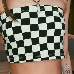 Checkered Tube Top